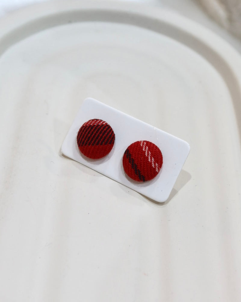 XSmall Fabric Covered Stud Button Earrings