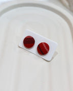 XSmall Fabric Covered Stud Button Earrings