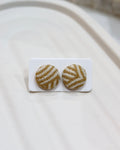 Small Fabric Covered Stud Button Earrings