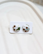 XSmall Fabric Covered Stud Button Earrings