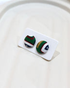 XSmall Fabric Covered Stud Button Earrings