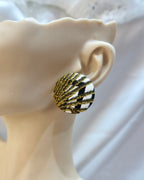 XL Fabric Covered Stud Button Earrings
