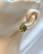 Small Fabric Covered Stud Button Earrings