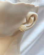 Small Fabric Covered Stud Button Earrings
