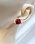 XSmall Fabric Covered Stud Button Earrings