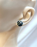 XSmall Fabric Covered Stud Button Earrings