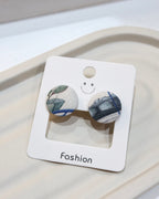 Medium Fabric Covered Stud Button Earrings