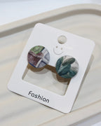 Medium Fabric Covered Stud Button Earrings