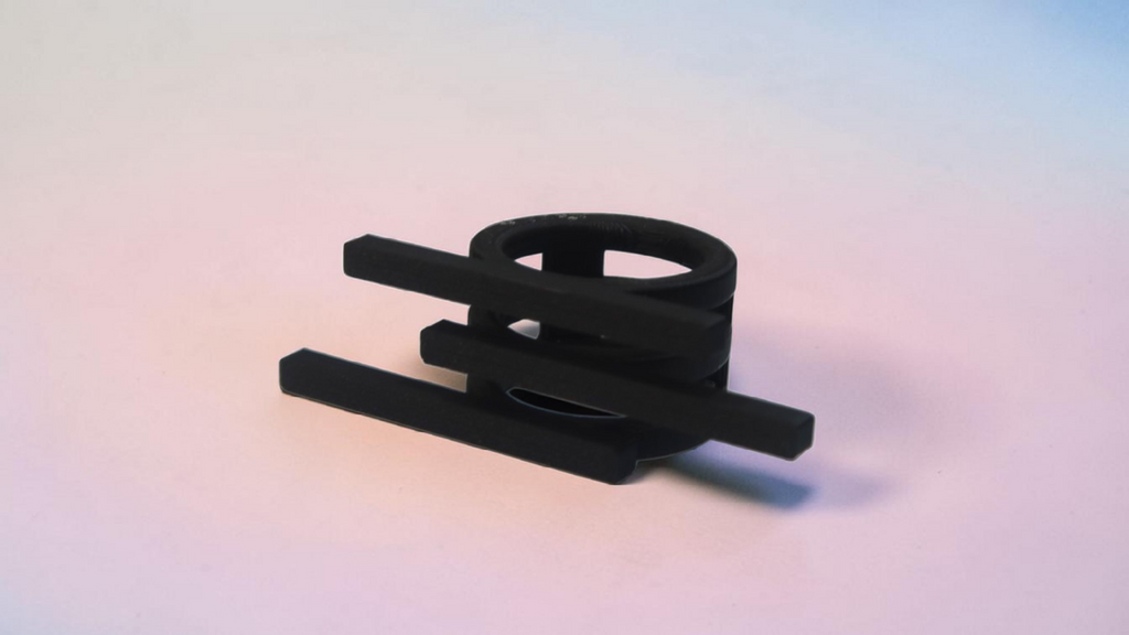 Δαχτυλίδι μαύρο κρεμαστά με 3D εκτύπωση