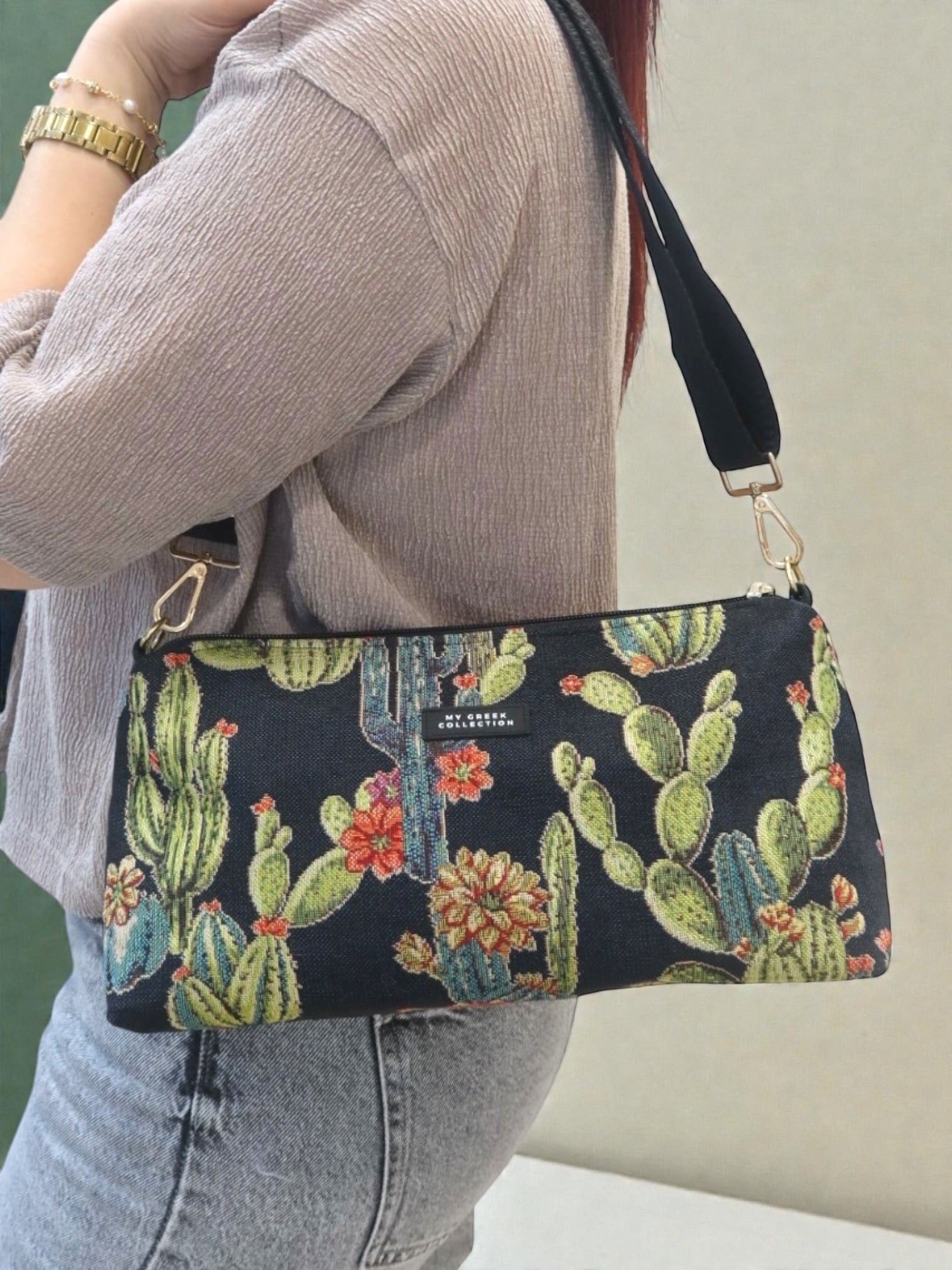 Kallia / cactus baguette bag