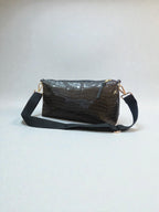 Kallia / Brown medium croc-effect baguette bag