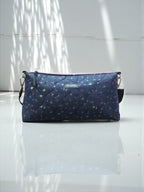Kallia / reversible baguette bag blue with stars and purple