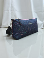 Kallia / reversible baguette bag blue with stars and purple