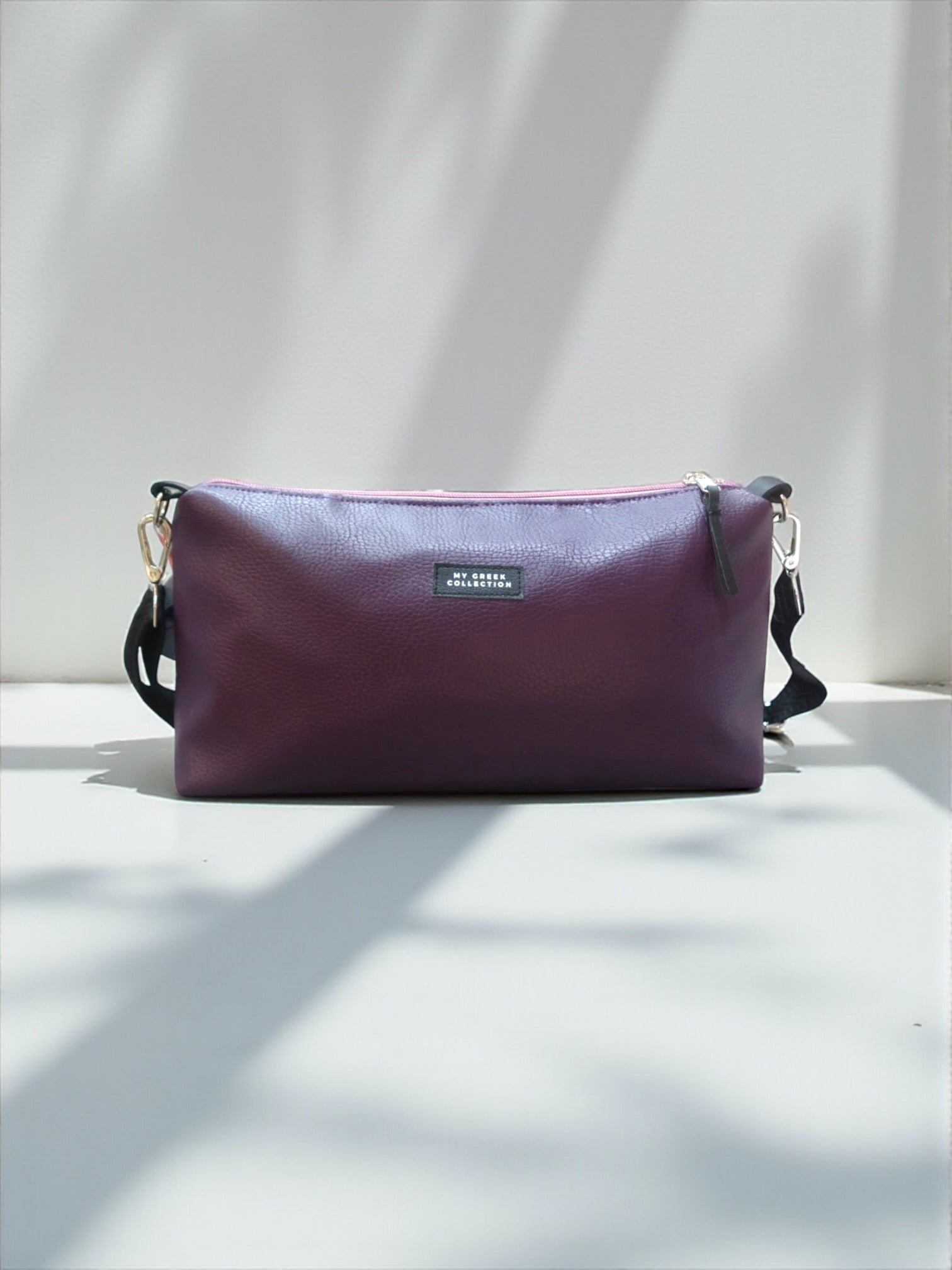 Kallia / reversible baguette bag blue with stars and purple