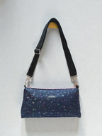 Kallia / reversible baguette bag blue with stars and purple