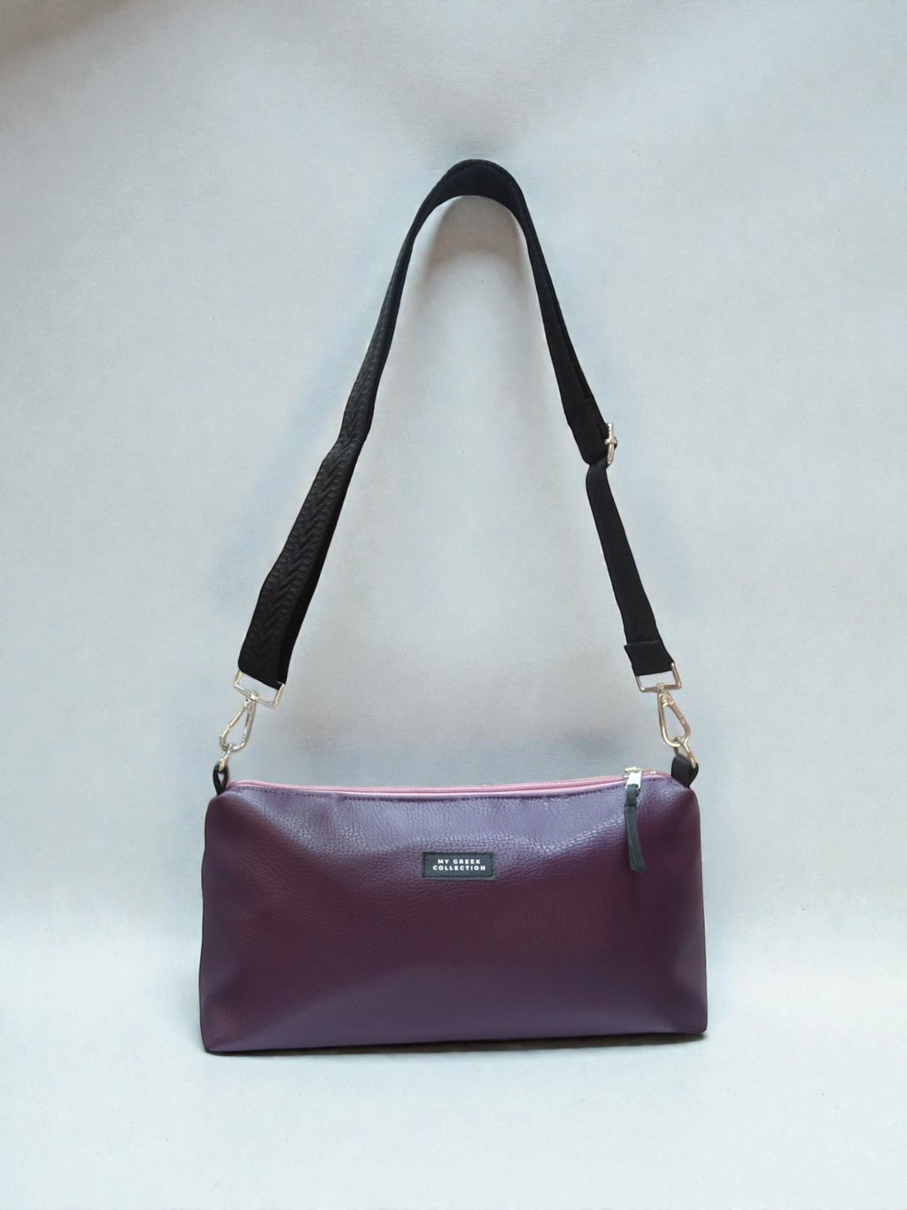 Kallia / reversible baguette bag blue with stars and purple