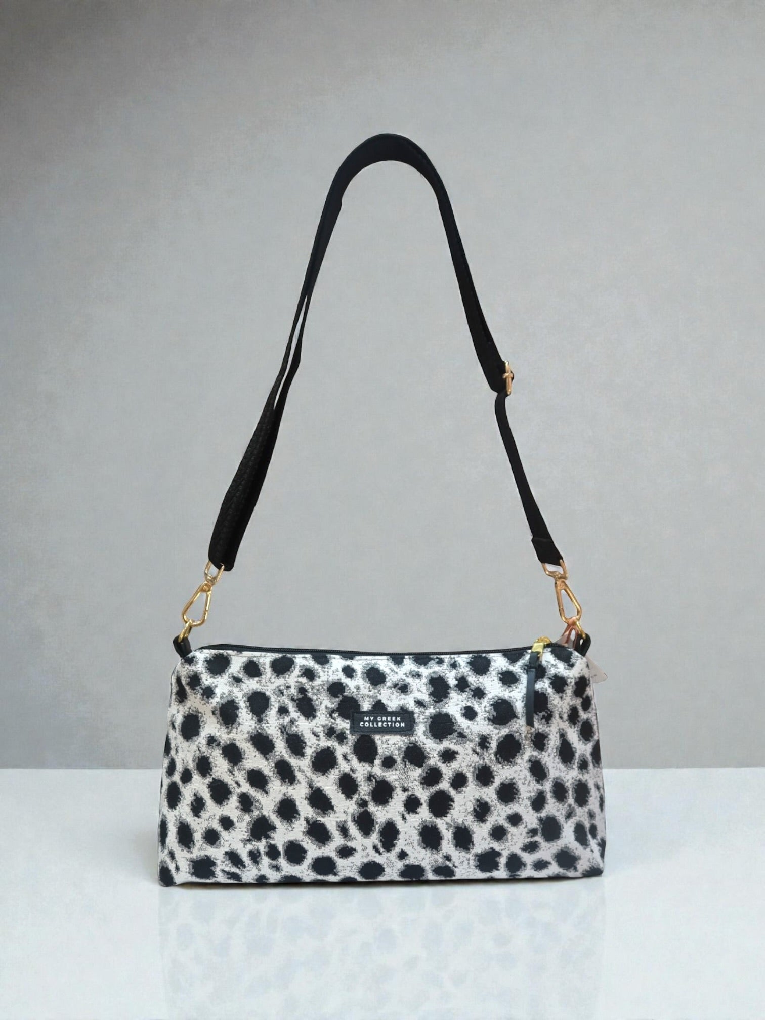 Kallia / abstract animal print baguette bag