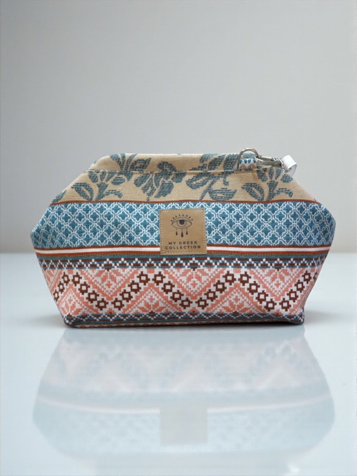 Thalia / Medium frame bag blue pink