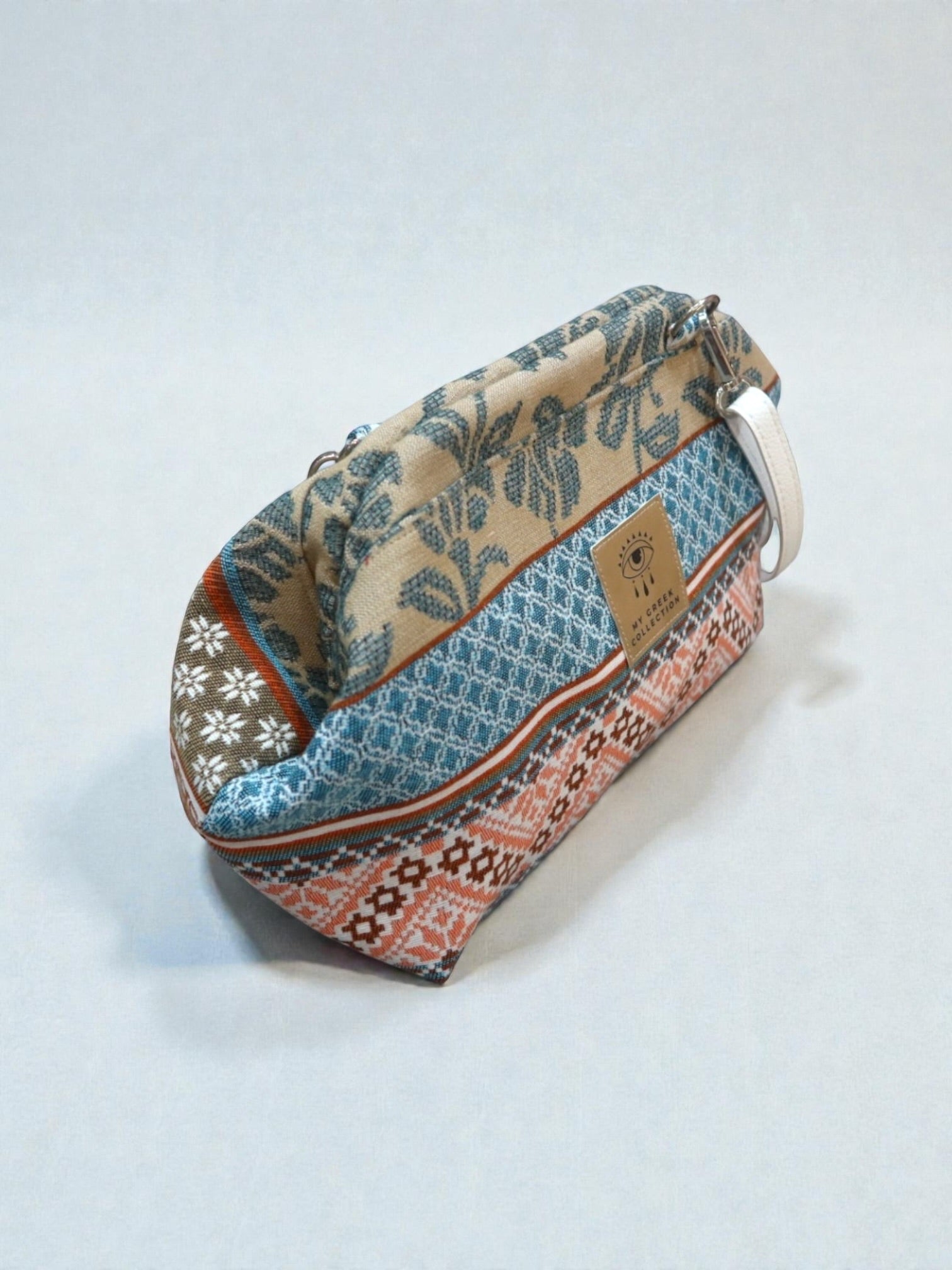 Thalia / Medium frame bag blue pink