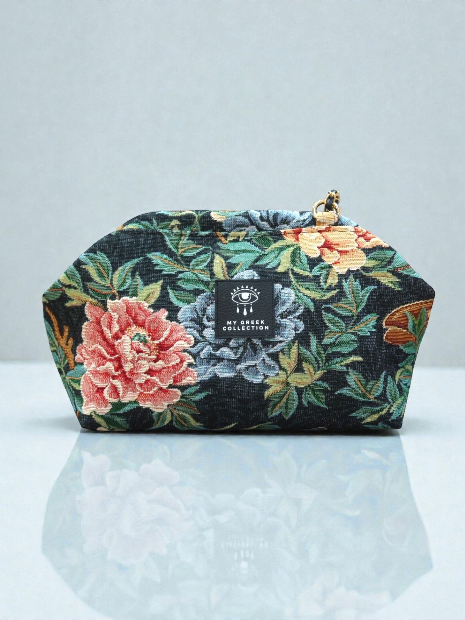 Thalia / Medium frame bag Green flowers