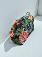 Thalia / Medium frame bag Green flowers