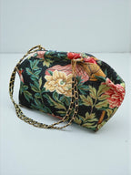 Thalia / Medium frame bag Green flowers