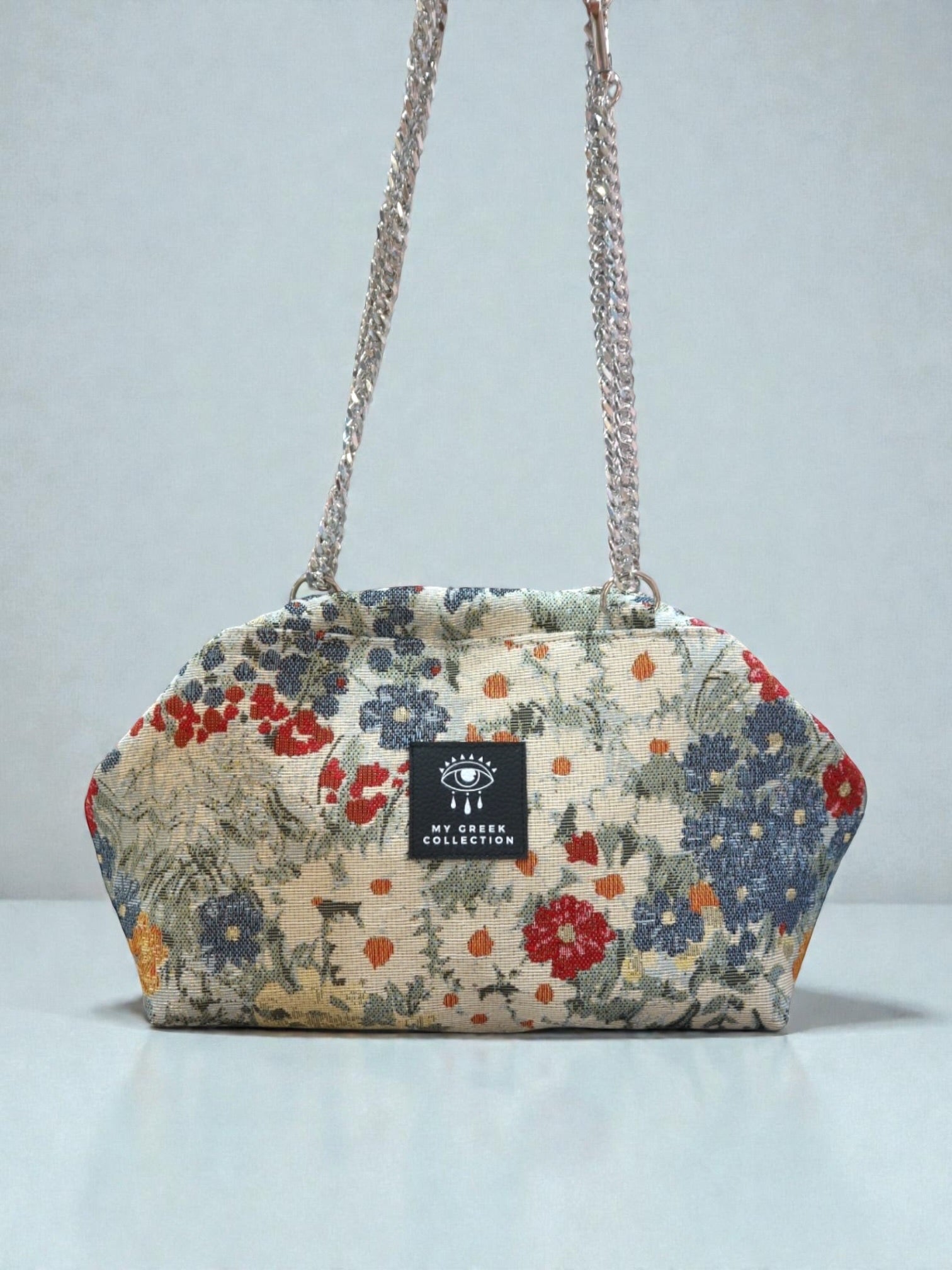 Thalia / Medium frame bag daisies red