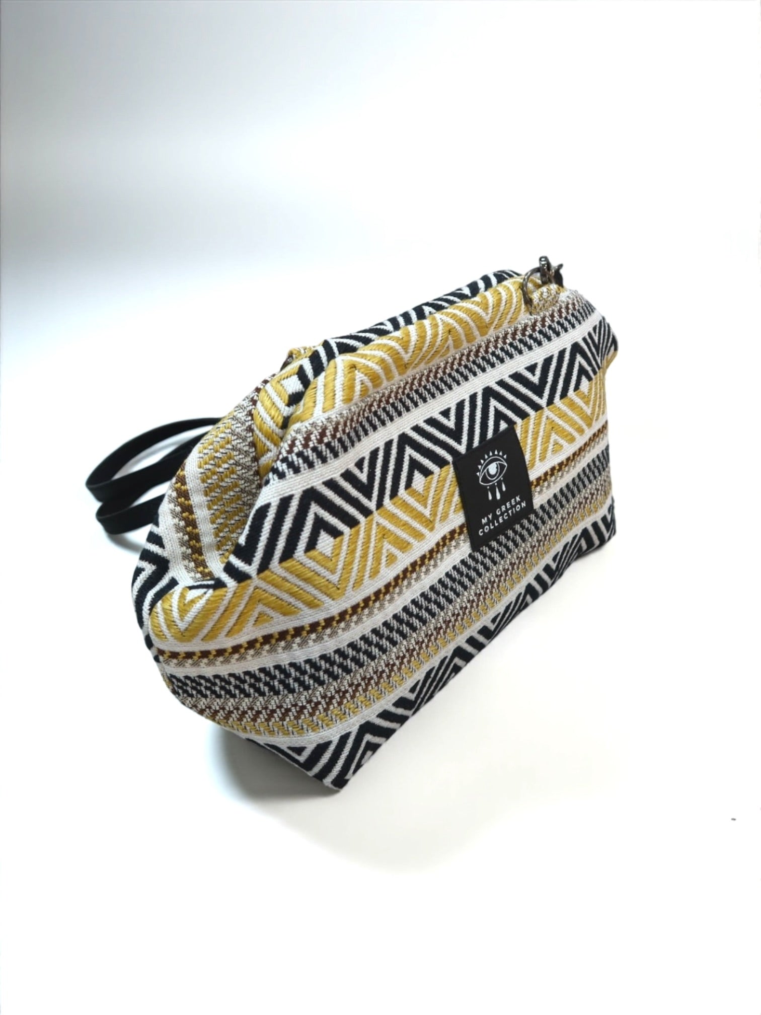 Thalia / Medium frame bag yellow geometric design