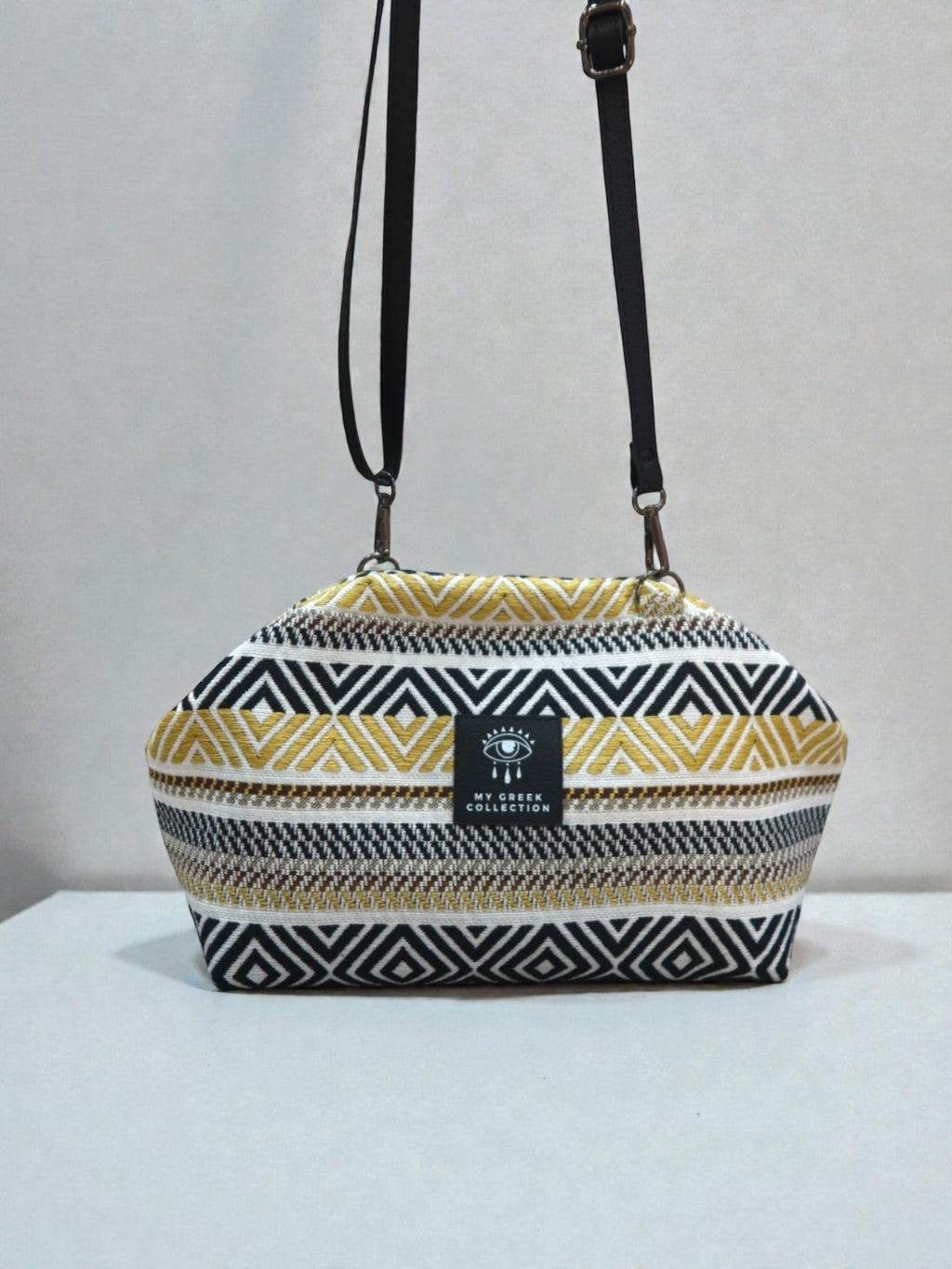 Thalia / Medium frame bag yellow geometric design