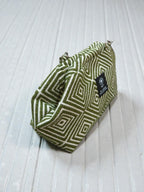 Thalia / Medium frame bag olive green diamond design