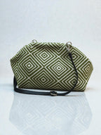 Thalia / Medium frame bag olive green diamond design