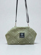 Thalia / Medium frame bag olive green diamond design