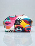 Thalia / Medium frame bag pink multicolor eye