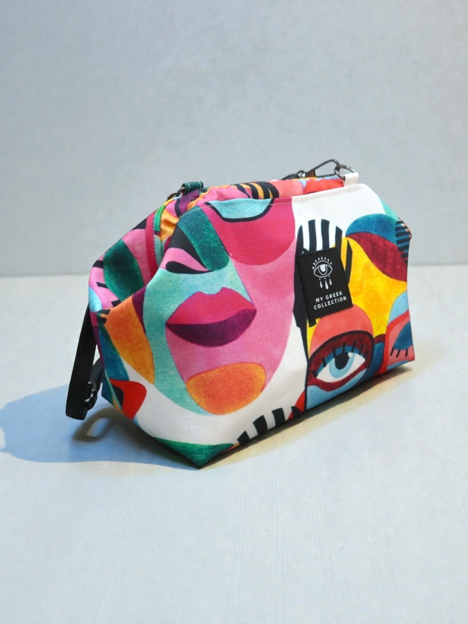 Thalia / Medium frame bag pink multicolor eye