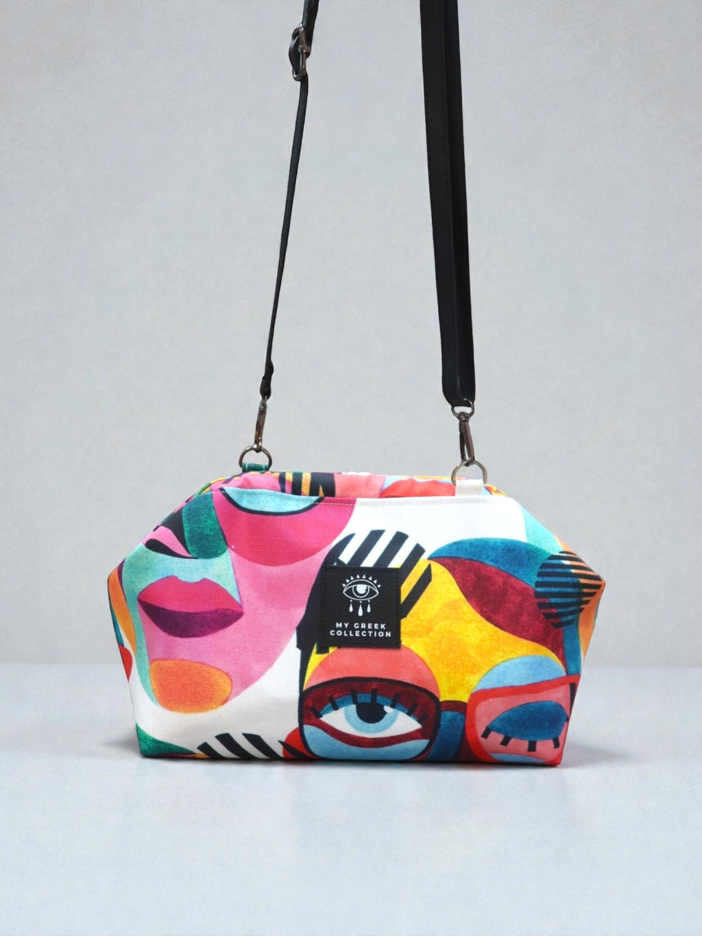 Thalia / Medium frame bag pink multicolor eye