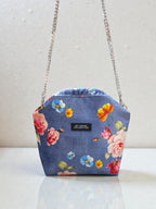 Fedra / small clutch flowers blue