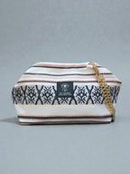 Thalia / Medium frame bag white pink geometric design