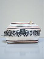 Thalia / Medium frame bag white pink geometric design