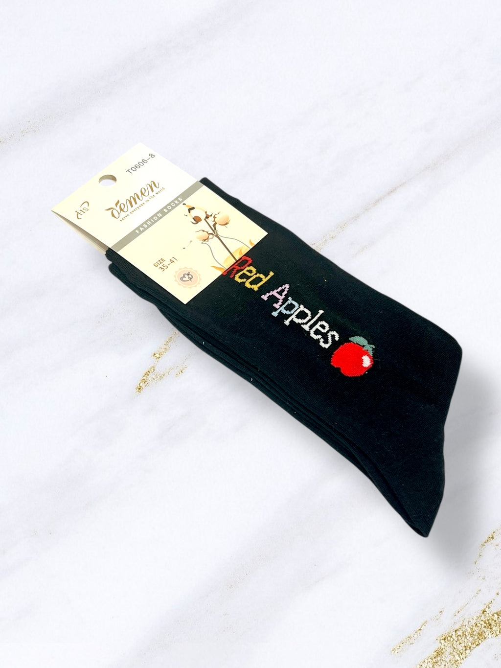 Γυναικείες κάλτσες μηλαράκια red apples