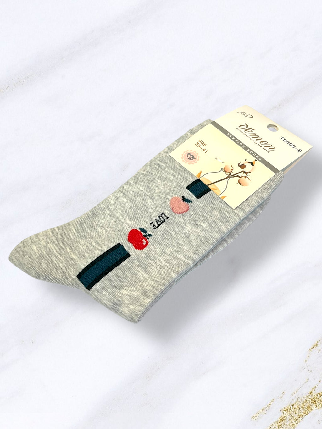 Γυναικείες κάλτσες μηλαράκια γκρι