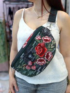 Hera / Floral Embroidered large Belt Bag