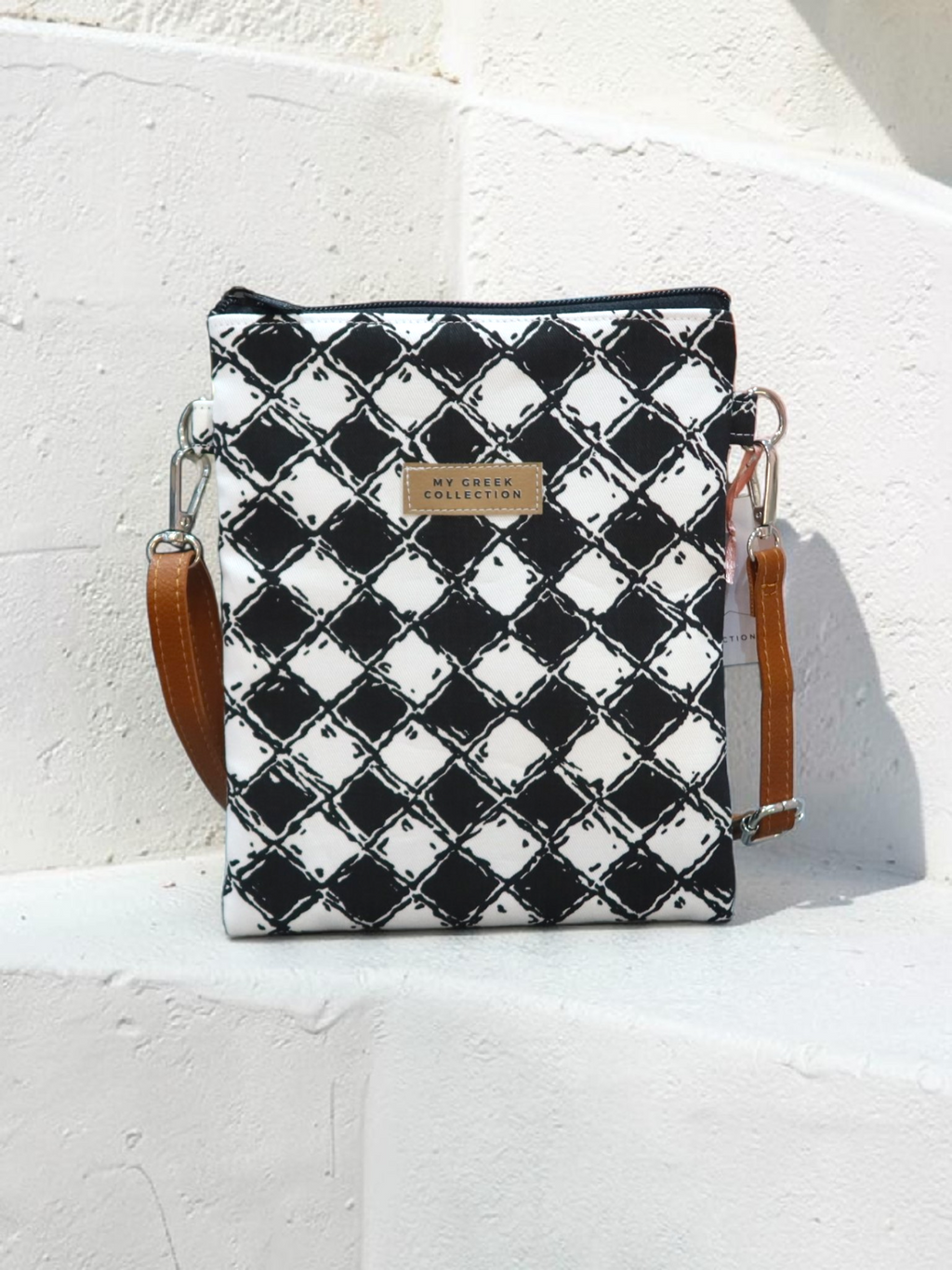 Meltemi / Black & white Crossbody small Bag