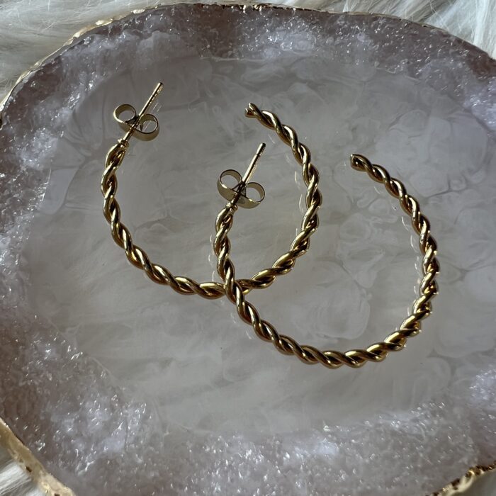 gold stainless steel hoops