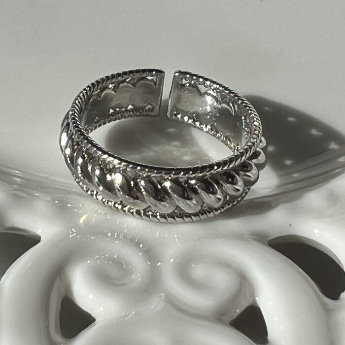 silver stainless steel ring