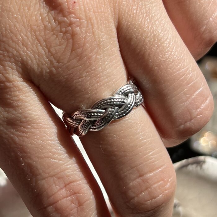 silver stainless steel ring